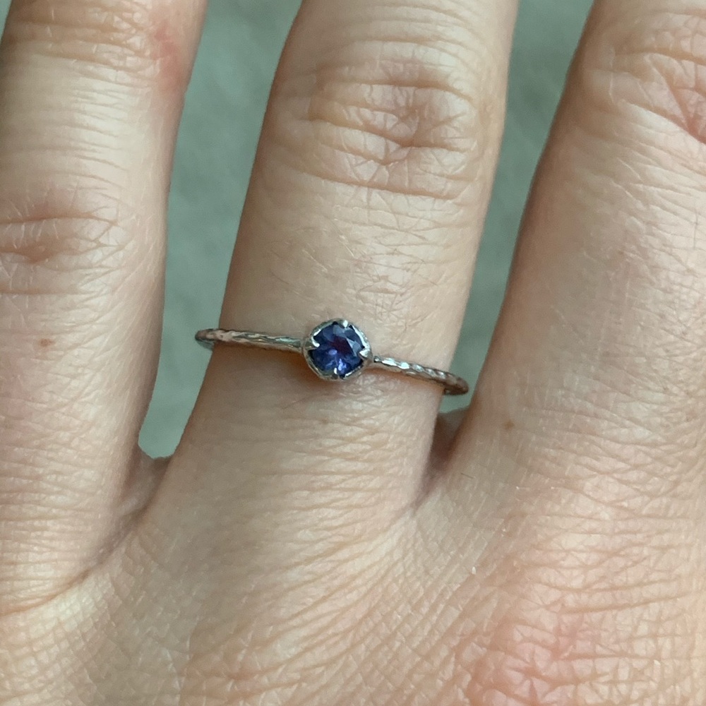 Natural Iolite ring. sterling silver